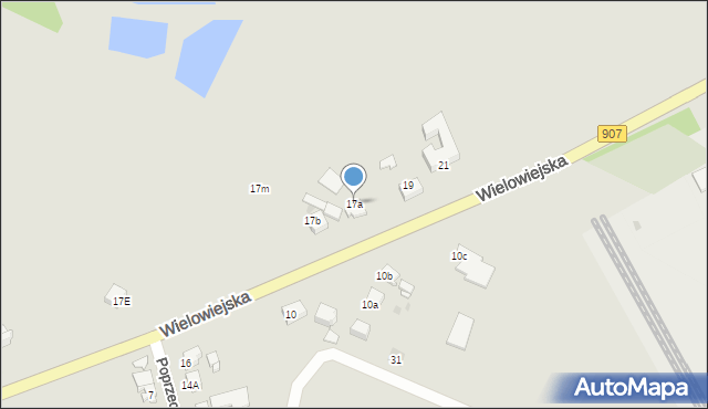 Toszek, Wielowiejska, 17a, mapa Toszek