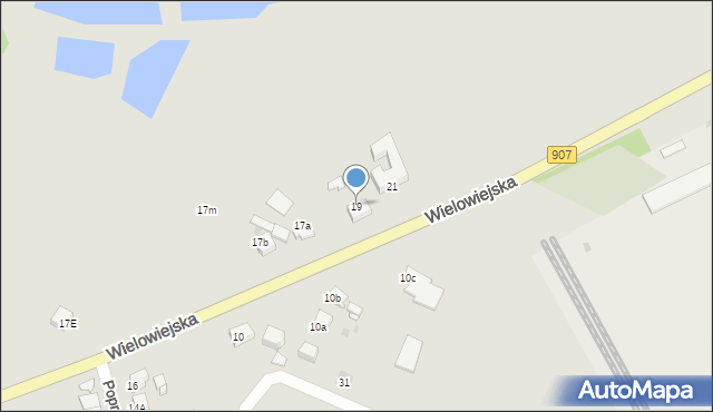 Toszek, Wielowiejska, 19, mapa Toszek