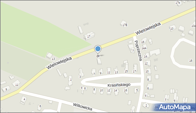 Toszek, Wielowiejska, 6F, mapa Toszek