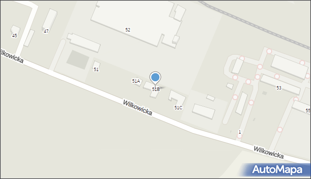 Toszek, Wilkowicka, 51B, mapa Toszek