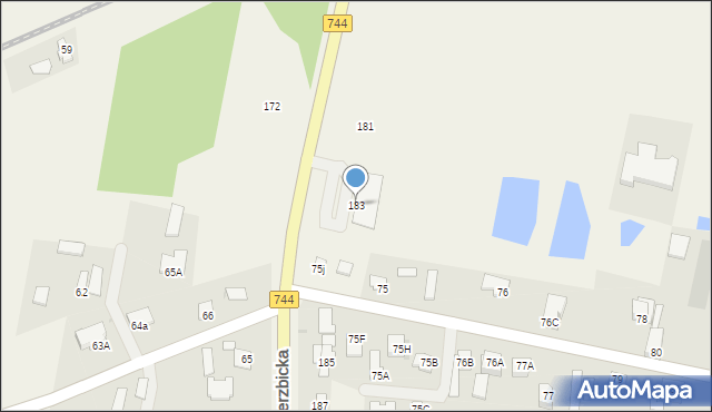 Trablice, Wierzbicka, 183, mapa Trablice