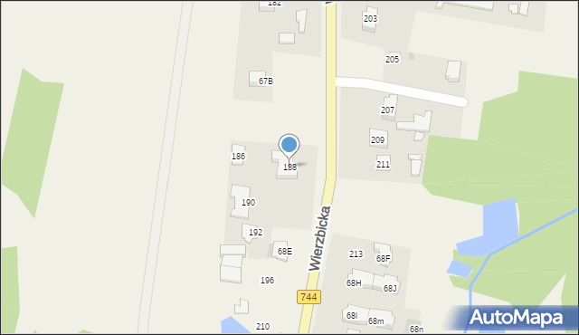 Trablice, Wierzbicka, 188, mapa Trablice