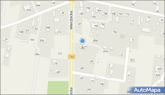 Trablice, Wierzbicka, 191, mapa Trablice