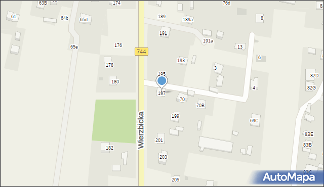 Trablice, Wierzbicka, 197, mapa Trablice