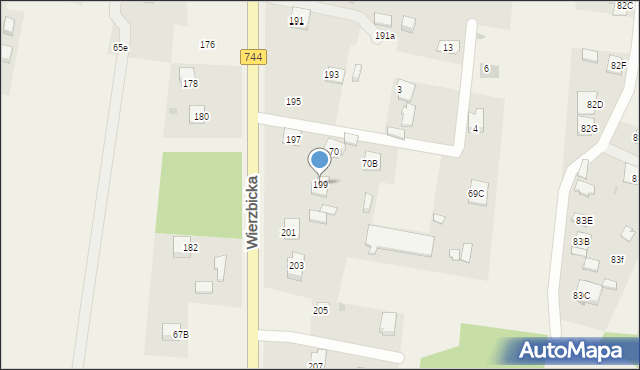 Trablice, Wierzbicka, 199, mapa Trablice