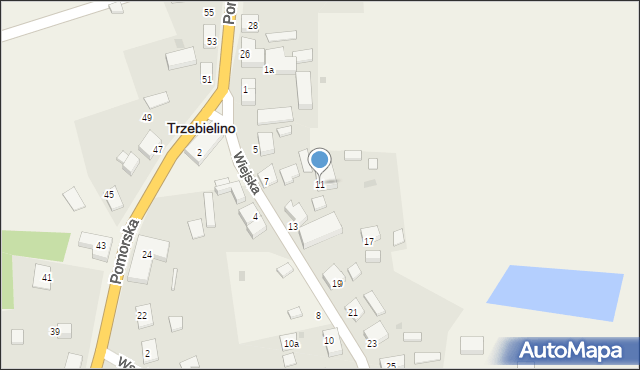 Trzebielino, Wiejska, 11, mapa Trzebielino