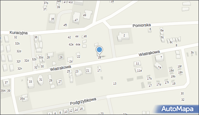 Tupadły, Wiatrakowa, 18, mapa Tupadły