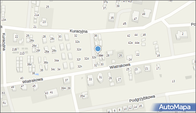 Tupadły, Wiatrakowa, 30e, mapa Tupadły