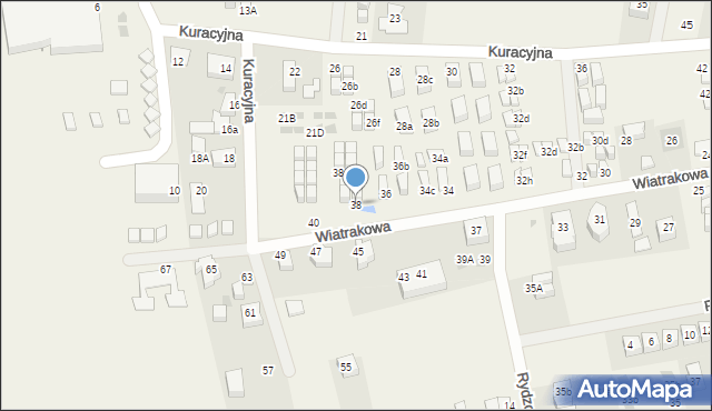 Tupadły, Wiatrakowa, 38, mapa Tupadły