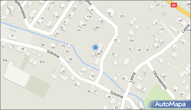 Tychy, Wiejska, 21, mapa Tychów