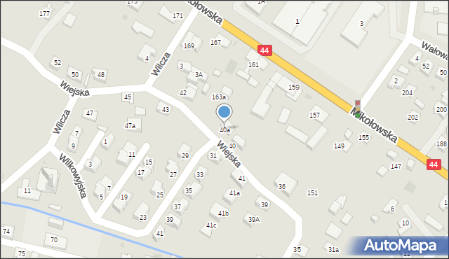 Tychy, Wiejska, 40a, mapa Tychów