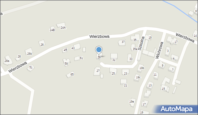 Tychy, Wierzbowa, 29, mapa Tychów