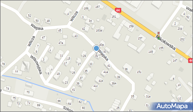 Tychy, Wilkowyjska, 31, mapa Tychów