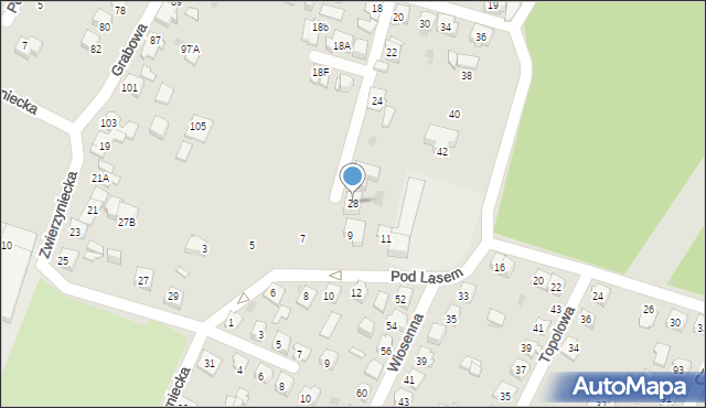 Tychy, Wiosenna, 28, mapa Tychów