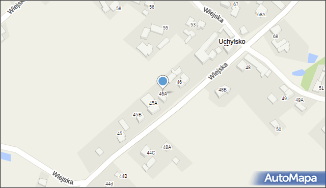 Uchylsko, Wiejska, 46A, mapa Uchylsko