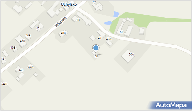 Uchylsko, Wiejska, 50, mapa Uchylsko