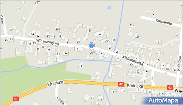 Wąchock, Wielkowiejska, 19, mapa Wąchock