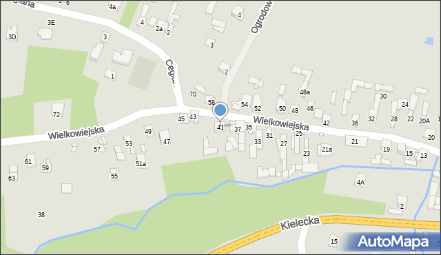 Wąchock, Wielkowiejska, 41, mapa Wąchock