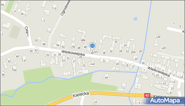 Wąchock, Wielkowiejska, 42, mapa Wąchock