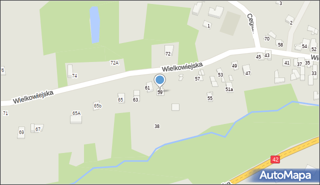 Wąchock, Wielkowiejska, 59, mapa Wąchock