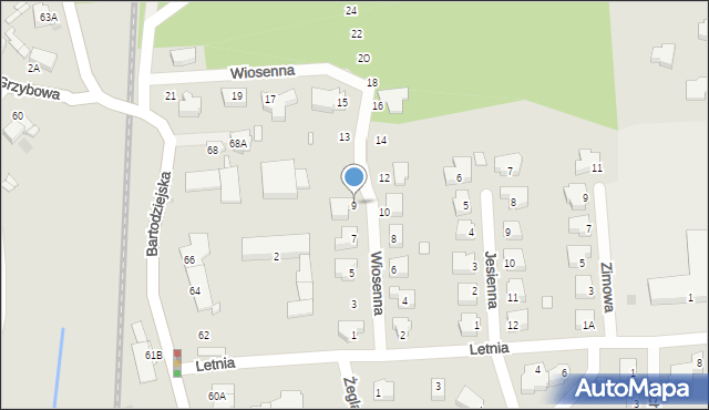Wągrowiec, Wiosenna, 9, mapa Wągrowiec