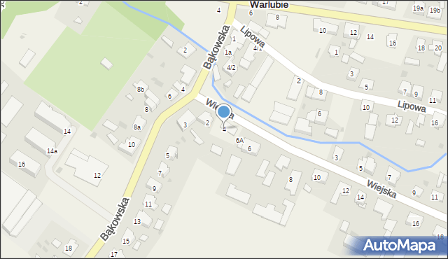 Warlubie, Wiejska, 4, mapa Warlubie