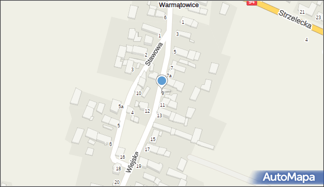 Warmątowice, Wiejska, 9, mapa Warmątowice