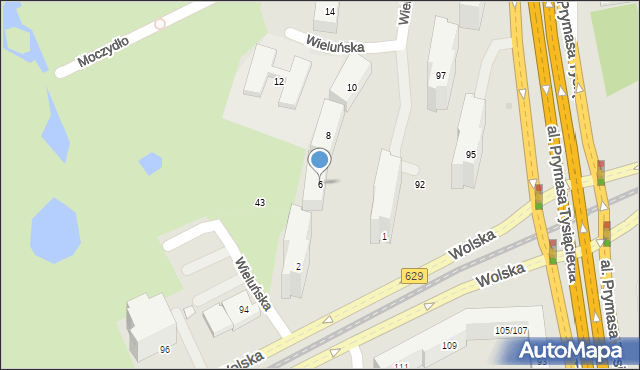 Warszawa, Wieluńska, 6, mapa Warszawy