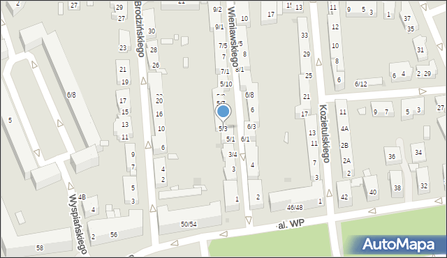 Warszawa, Wieniawskiego Henryka, 5/3, mapa Warszawy
