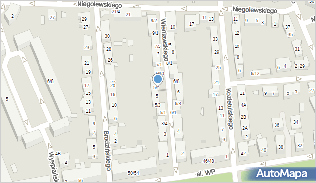 Warszawa, Wieniawskiego Henryka, 5/6, mapa Warszawy