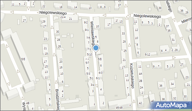 Warszawa, Wieniawskiego Henryka, 57, mapa Warszawy