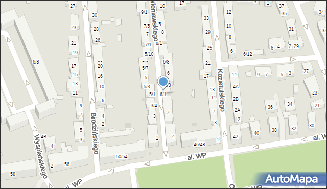 Warszawa, Wieniawskiego Henryka, 6/1, mapa Warszawy