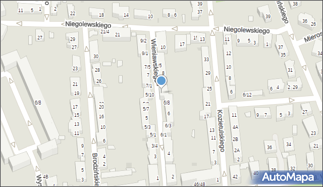 Warszawa, Wieniawskiego Henryka, 6/10, mapa Warszawy
