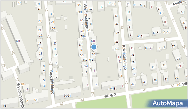 Warszawa, Wieniawskiego Henryka, 6/3, mapa Warszawy