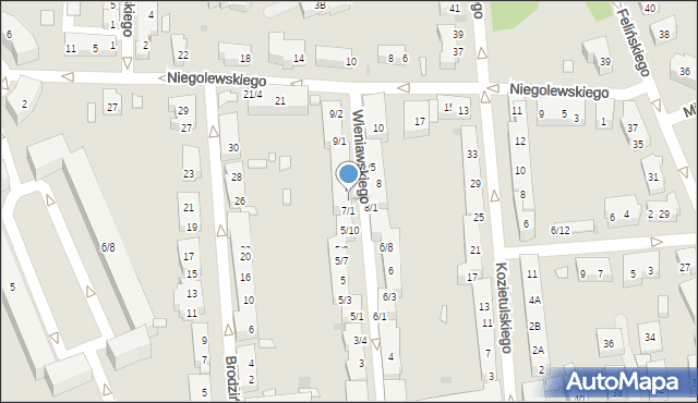 Warszawa, Wieniawskiego Henryka, 7/2, mapa Warszawy