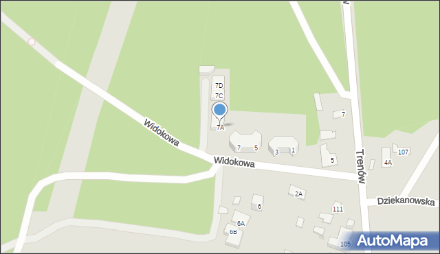 Warszawa, Widokowa, 7A, mapa Warszawy