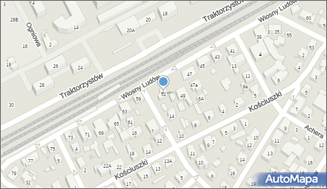 Warszawa, Wiosny Ludów, 51, mapa Warszawy