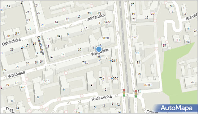 Warszawa, Wiktorska, 5a, mapa Warszawy