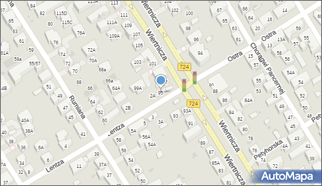 Warszawa, Wiertnicza, 95, mapa Warszawy