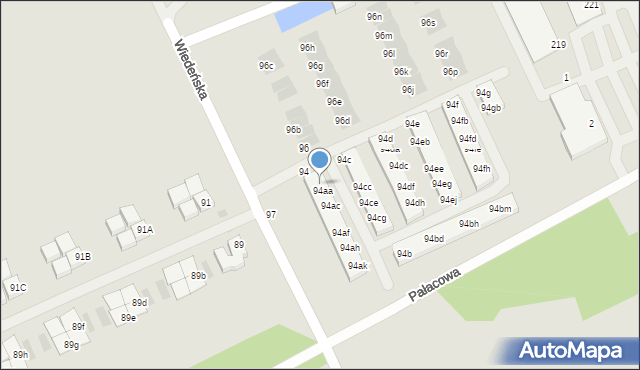 Warszawa, Wiedeńska, 94a, mapa Warszawy