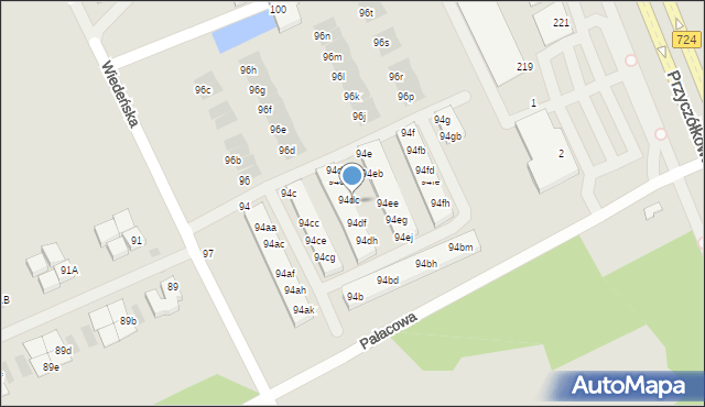 Warszawa, Wiedeńska, 94dd, mapa Warszawy