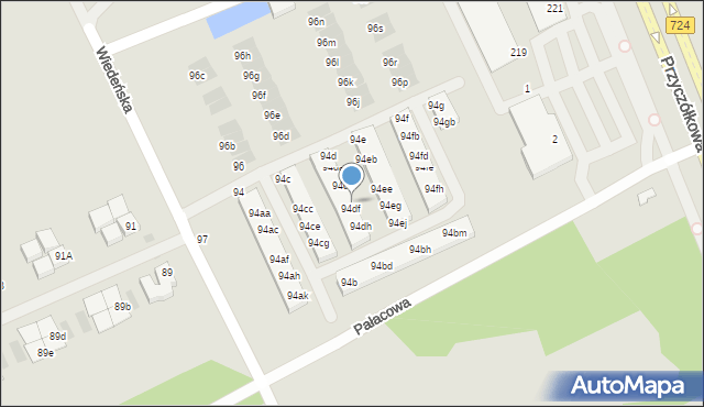 Warszawa, Wiedeńska, 94de, mapa Warszawy