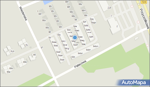 Warszawa, Wiedeńska, 94dg, mapa Warszawy