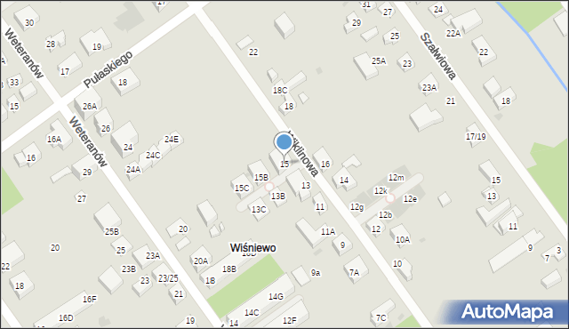 Warszawa, Wiklinowa, 15, mapa Warszawy