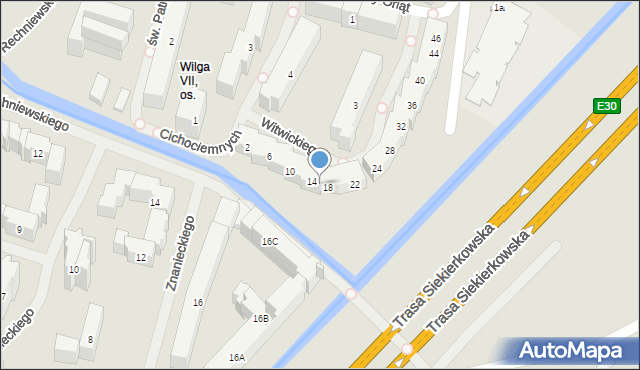 Warszawa, Witwickiego Władysława, 16, mapa Warszawy