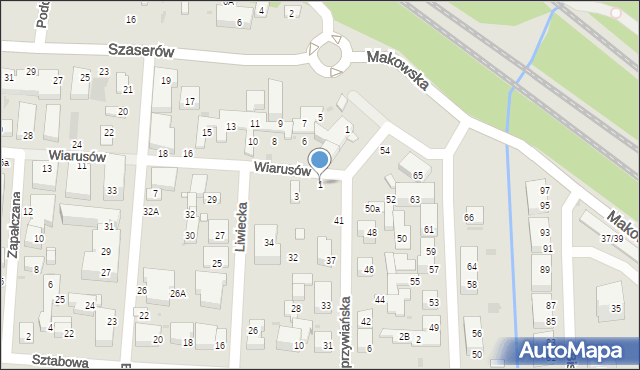 Warszawa, Wiarusów, 1, mapa Warszawy