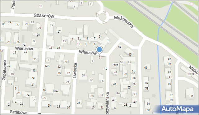 Warszawa, Wiarusów, 1, mapa Warszawy