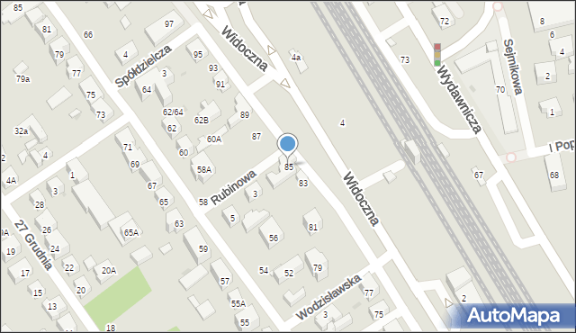 Warszawa, Widoczna, 85, mapa Warszawy