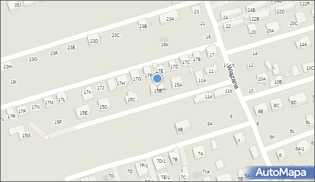 Warszawa, Wiązana, 15B, mapa Warszawy