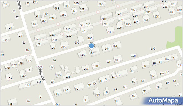 Warszawa, Wiązana, 16e, mapa Warszawy